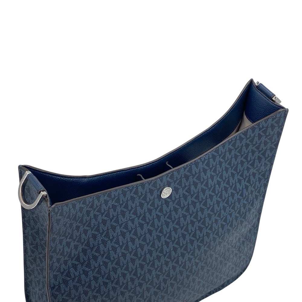 Michael Kors Briley Large Messenger Crossbody Bag Admiral Blue Small MK Logo - Picture 9 of 16
